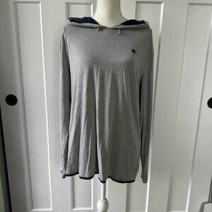 Coolibar Men's Oasis Pullover Hoodie- Medium- Gray/Navy